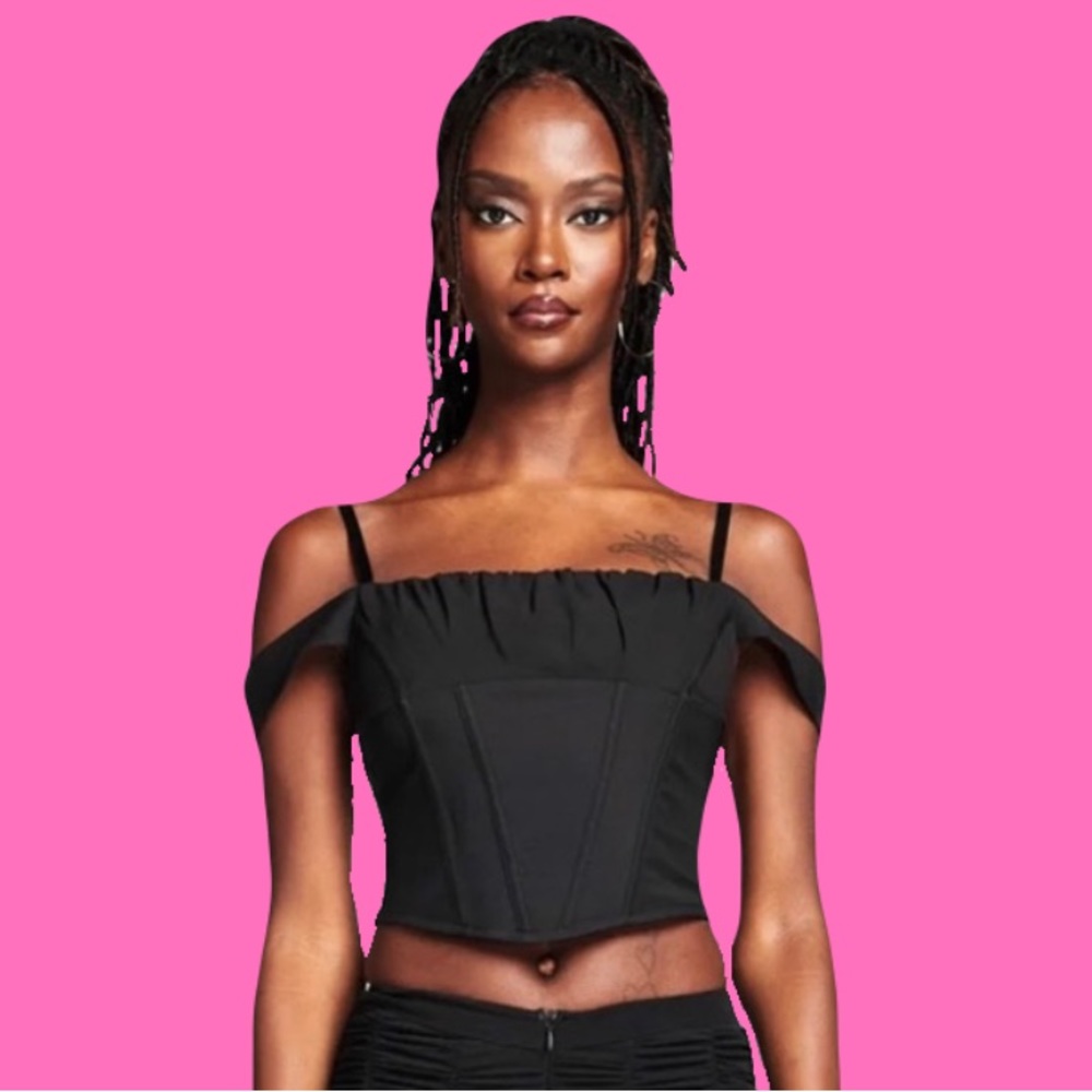 I AM GIA Black Corset Top